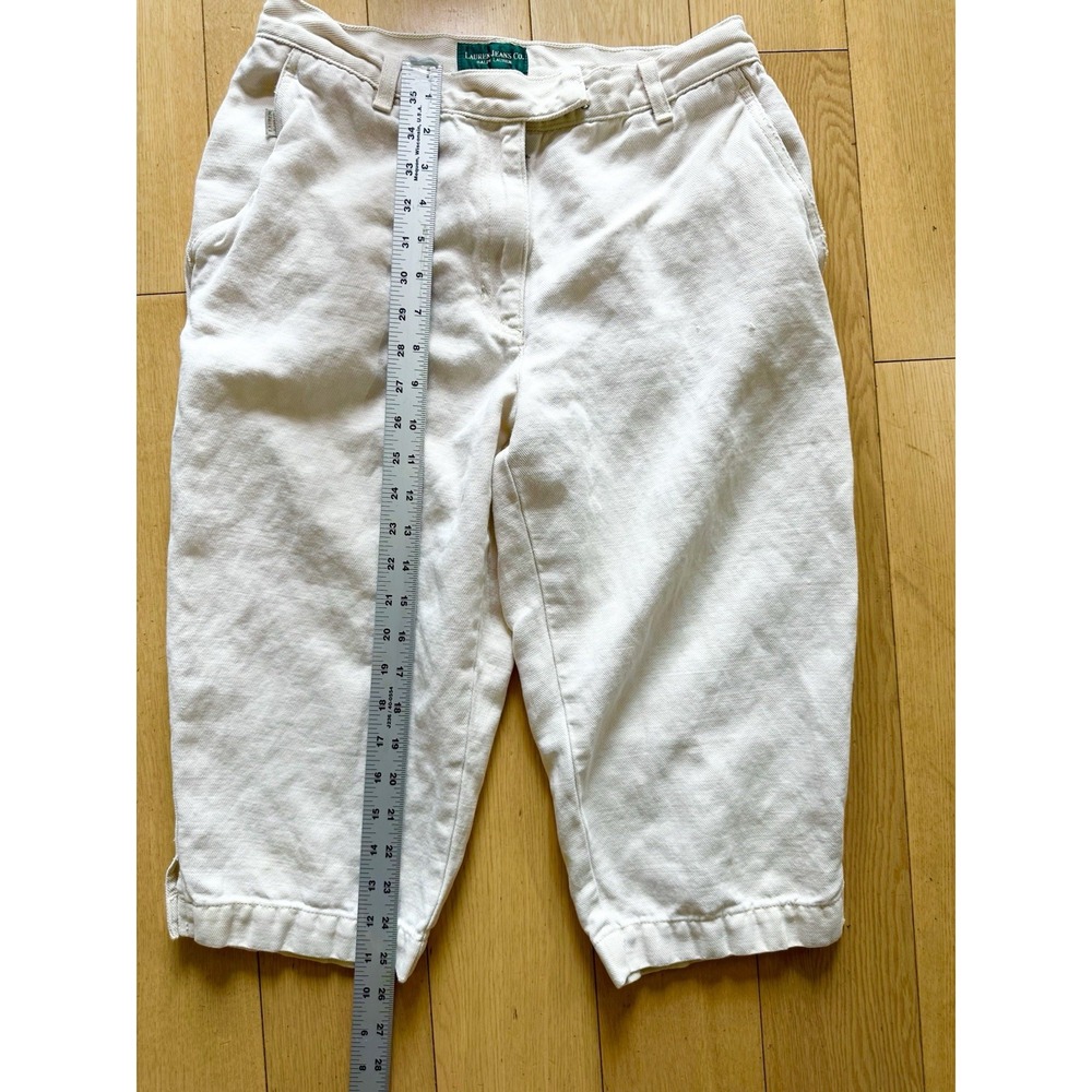 Ralph Lauren Women's 3 Quart Vintage Cotton Summer Beige/cream Shorts 10